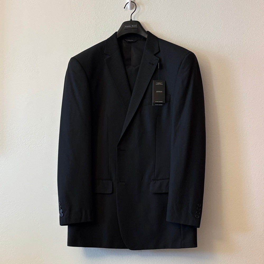 Angelo Rossi Black Pinstripe Suit